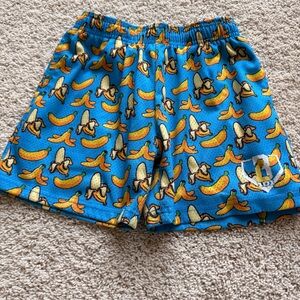 Baseball 101 Banana Print Kids Shorts